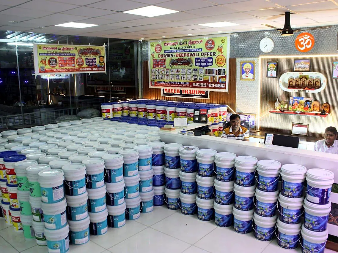 The paint and billing counters at the Yelwala store